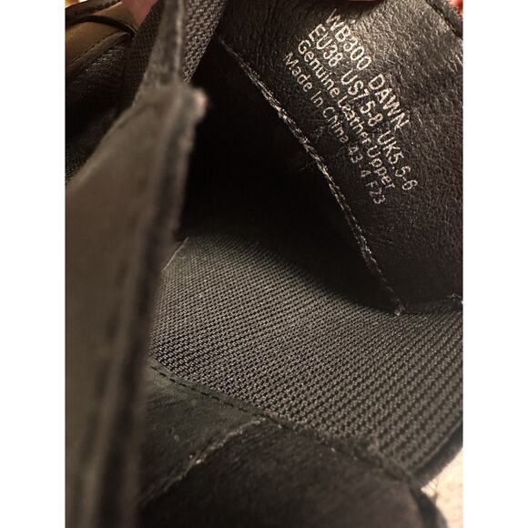 Aetrex Dawn Ankle Wedge Boots Leather & Suede Black Leather Sz 38 EU 7.5-8 US EC - Picture 11 of 11